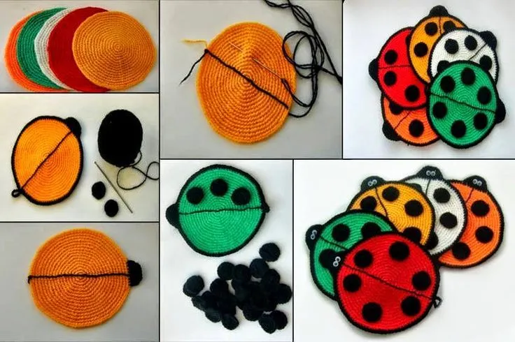 Agarradera con forma de Mariquita (Vaquita) | Crochet y Dos Agujas ... Agarradera con forma de Mariquita (Vaquita) | Crochet y Dos Agujas ...