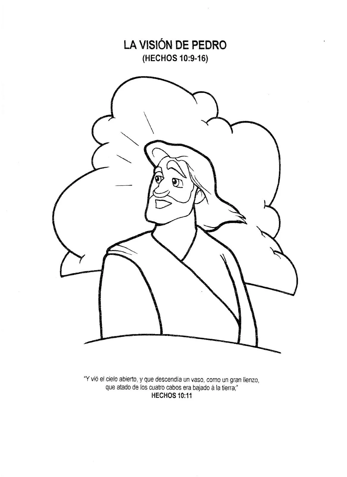 Vision de Pedro para colorear - Dibujos Cristianos - Hechos 10:9 ... Vision de Pedro para colorear - Dibujos Cristianos - Hechos 10:9 ...