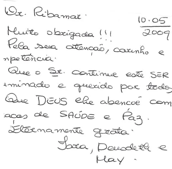 Agradecimentos de médicos - Dr. J. RibamarDr. J. Ribamar Agradecimentos de médicos - Dr. J. RibamarDr. J. Ribamar