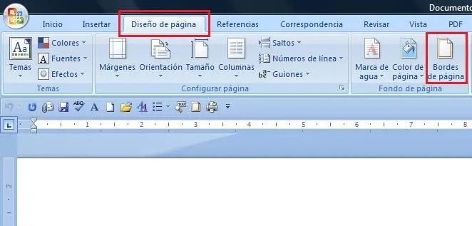 pestana diseno de pagina y luego hacer click en bordes pestana diseno de pagina y luego hacer click en bordes