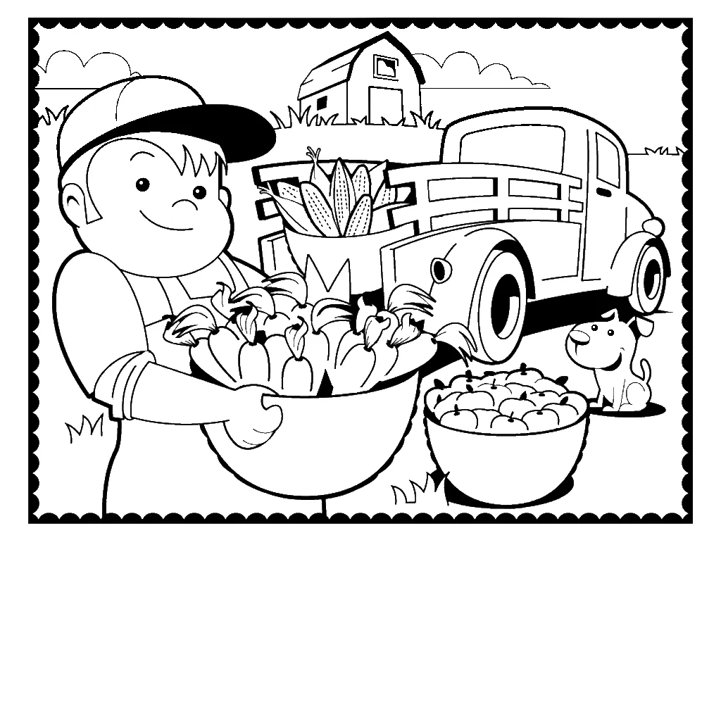 Agricultor dibujo para colorear - Imagui