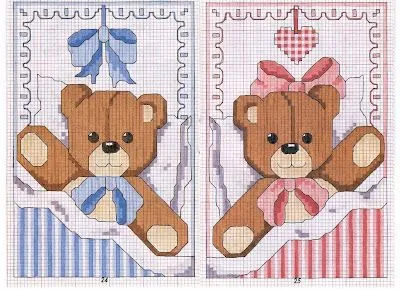 Agua de colores: PUNTO DE CRUZ PARA BEBES