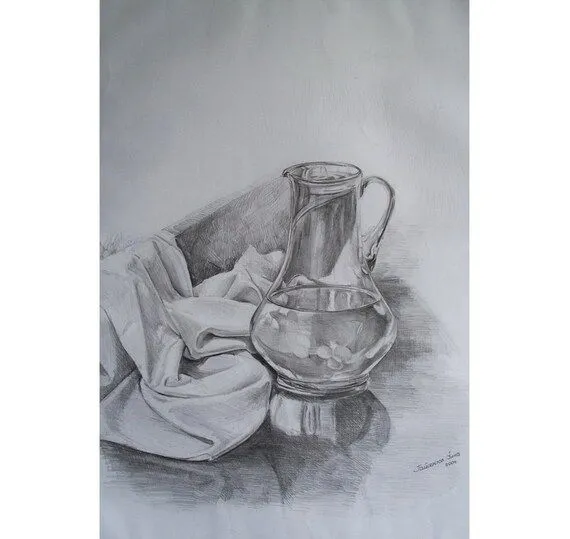 Agua fría. Dibujo a lápiz original. Decoración por MissBlackEyes