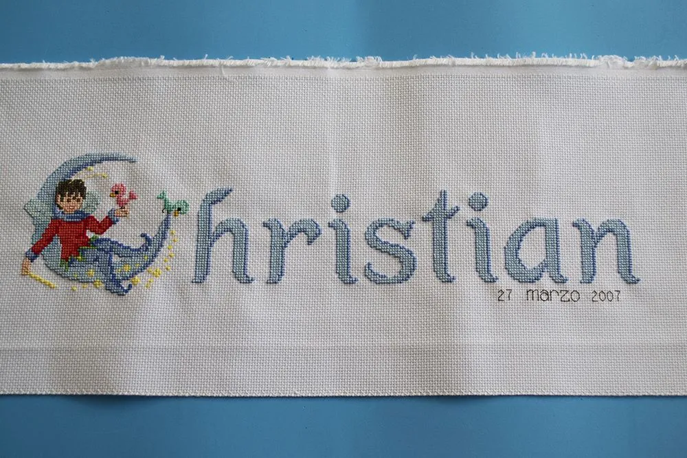 La aguja del Sur: Nombre bordado en punto de cruz para cuadro (Christian) La aguja del Sur: Nombre bordado en punto de cruz para cuadro (Christian)