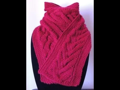 Dos agujas : Bufanda con Trenza. Parte 1 de 2 - YouTube