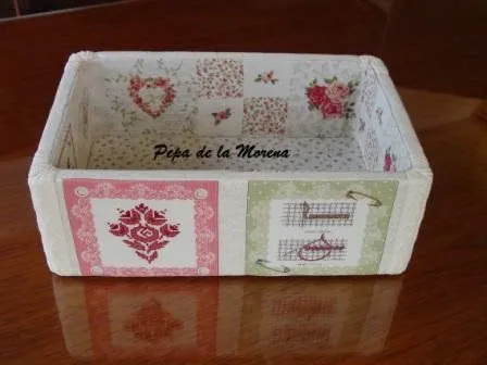 Cajas en patchwork sin aguja - Imagui
