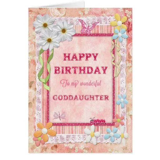 Para la ahijada, tarjeta de cumpleaños del arte | Zazzle Para la ahijada, tarjeta de cumpleaños del arte | Zazzle