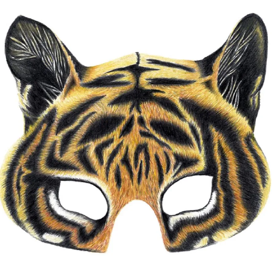 Como hacer mascaras de tigre - Imagui