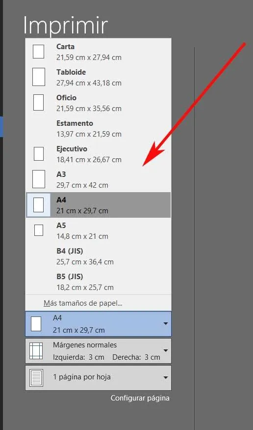 Ajustar el tamaño del papel en cualquier documento de Word