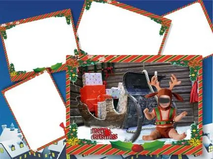 Caritas navideñas con fotomontaje para bebé: