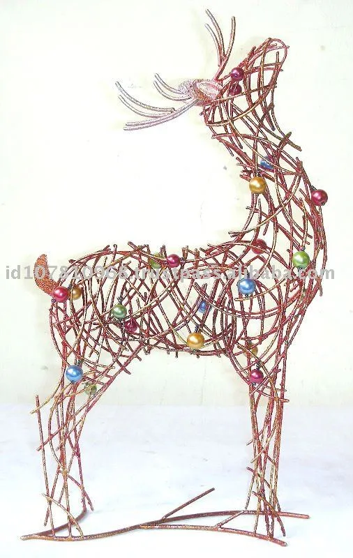 de alambre de metal ramita reno head up-Adornos navideños ... de alambre de metal ramita reno head up-Adornos navideños ...