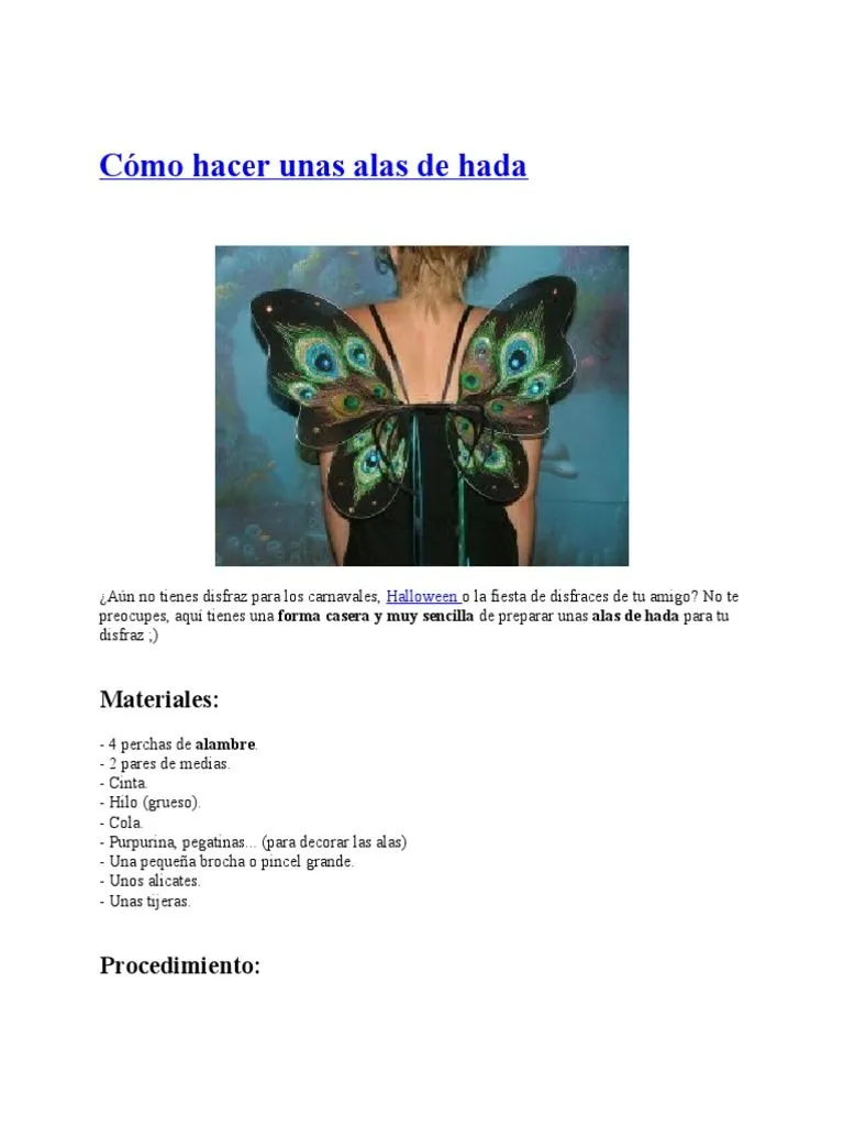Cómo Hacer Unas Alas de Hada | PDF | Ocio
