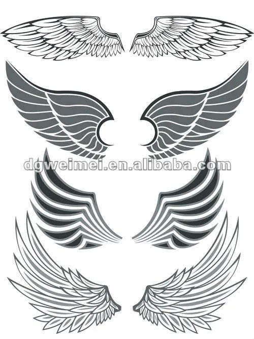 Las alas negro temporal tatuajes Sexy-Tatuaje temporal ...