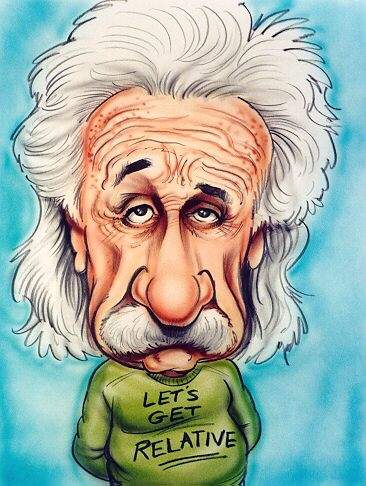 Albert Einstein - Caricaturas de famosos - Humor12.com