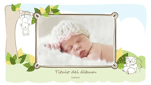 Álbum de fotos de bebés (bocetos con animales, pantalla panorámica ...