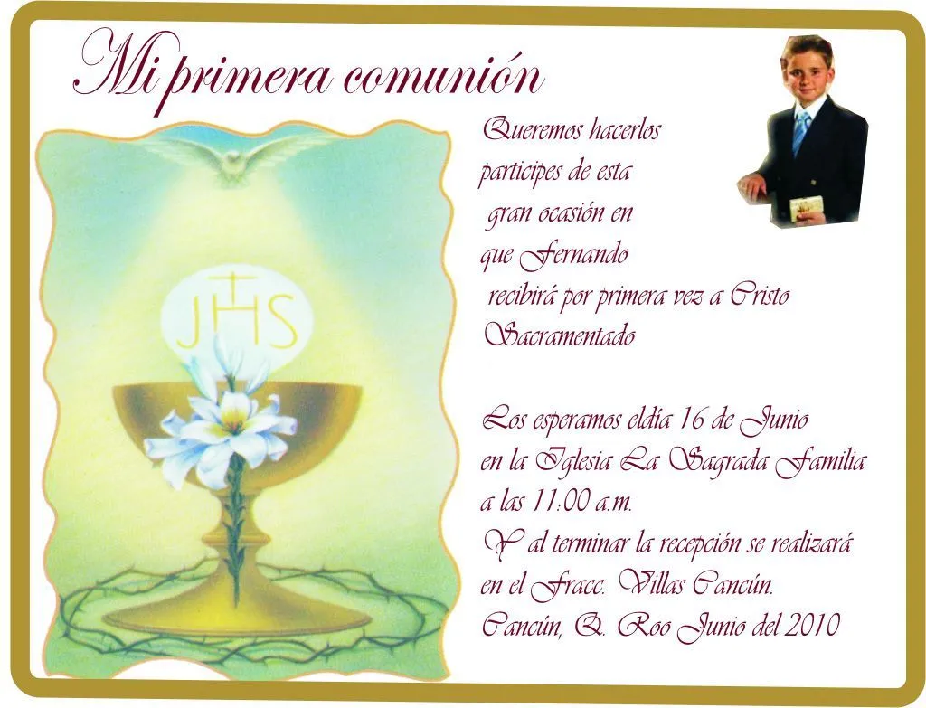Leyendas para invitaciones de la Primera Comunión - Imagui Leyendas para invitaciones de la Primera Comunión - Imagui