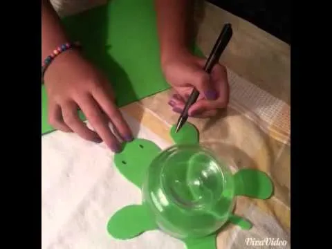 Como hacer una alcancia en forma de tortuga♥ - YouTube