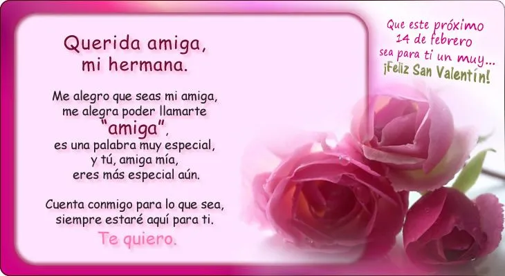 Me alegra que seas mi amiga! (Feliz San Valentín)