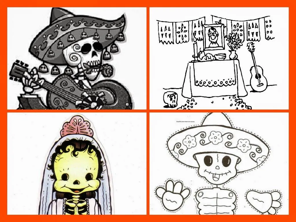 Calavera para recortar y armar - Imagui