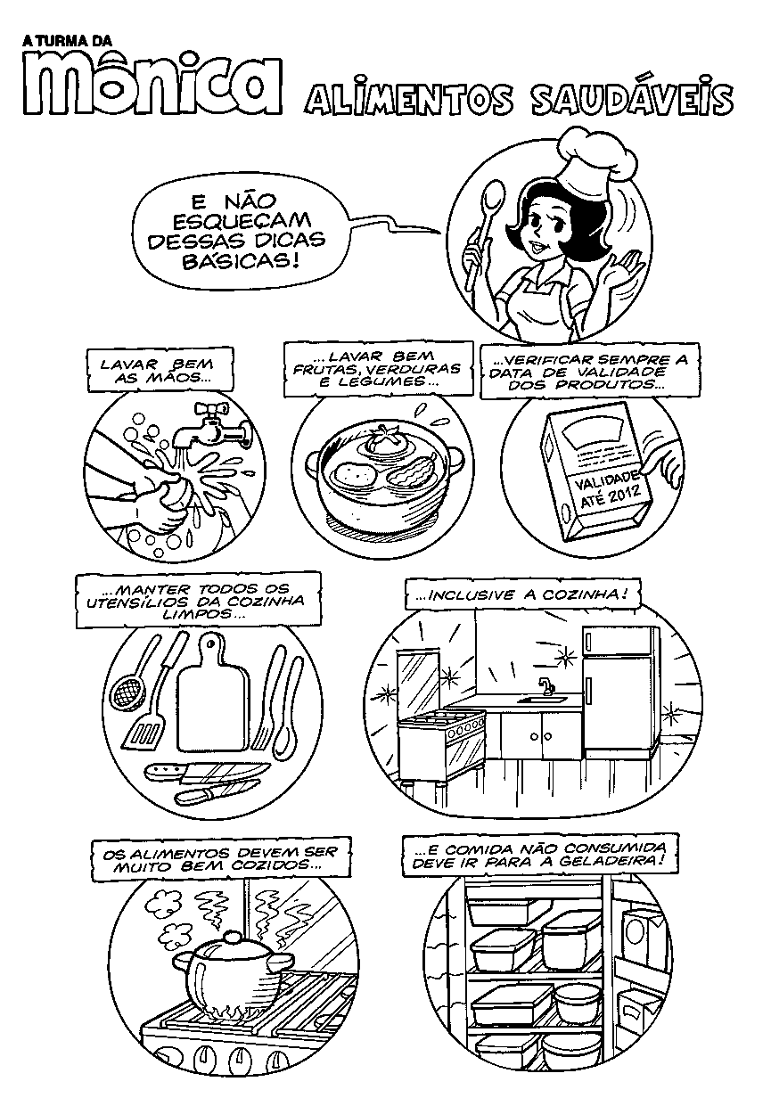 Alfabetizando com Mônica e Turma: Alimentos saudáveis - imagens Alfabetizando com Mônica e Turma: Alimentos saudáveis - imagens