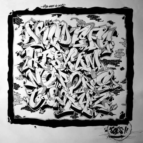 ALFABETO, ABECEDARIO EN NEGRO. GRAFFITI - CuadrosGuapos.com ALFABETO, ABECEDARIO EN NEGRO. GRAFFITI - CuadrosGuapos.com