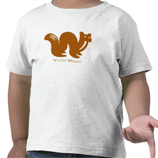 Alfabeto del animal salvaje de la comadreja camisetas de Zazzle. Alfabeto del animal salvaje de la comadreja camisetas de Zazzle.