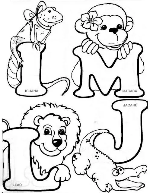 Alfabeto de animales para colorear. | Oh my Alfabetos! Alfabeto de animales para colorear. | Oh my Alfabetos!