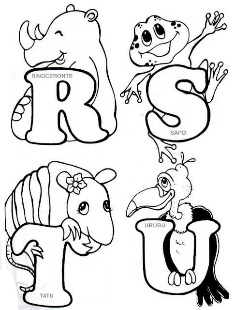 Alfabeto de animales para colorear. | Oh my Alfabetos! Alfabeto de animales para colorear. | Oh my Alfabetos!
