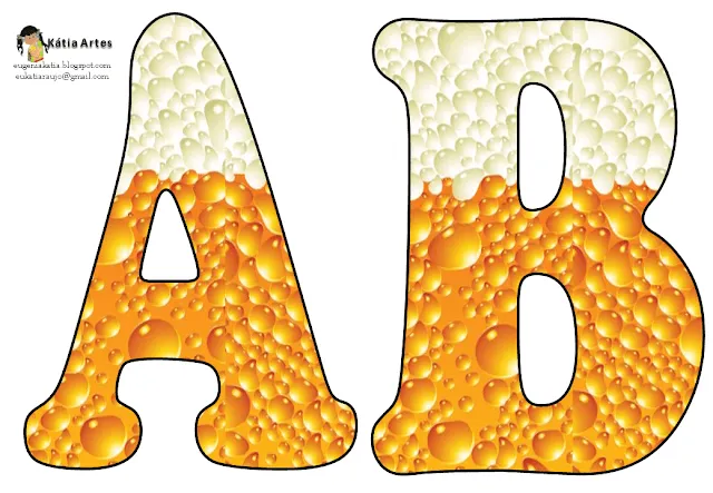 Alfabeto burbujas de cerveza. | Oh my Alfabetos! Alfabeto burbujas de cerveza. | Oh my Alfabetos!