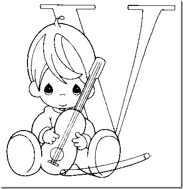 Alfabeto para colorear de precious moments | Jugar y colorear