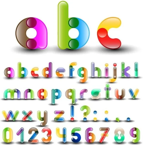 Alfabeto de colores con números Vector misceláneos - vectores ...