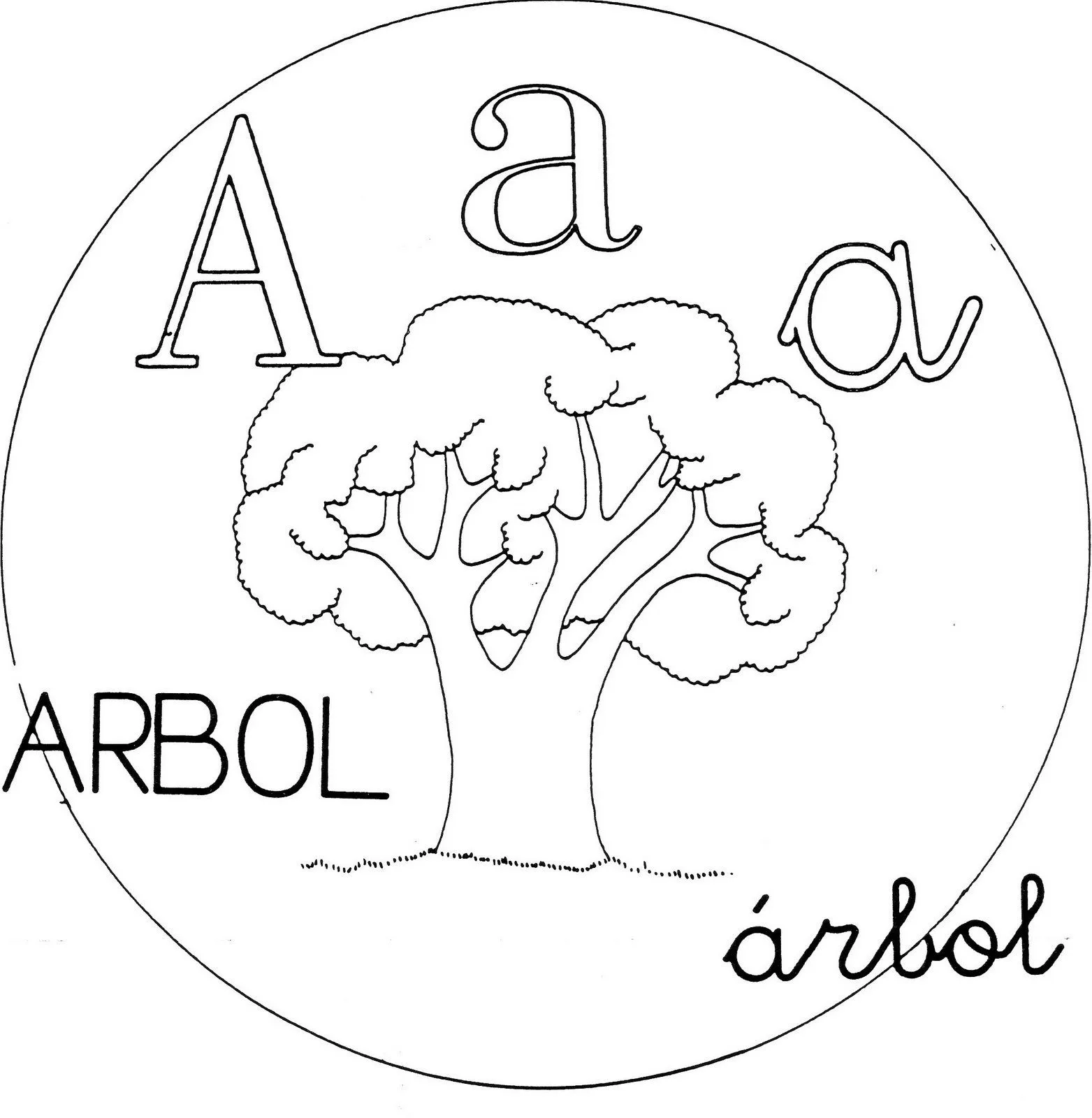 Abecedario para colorear: A