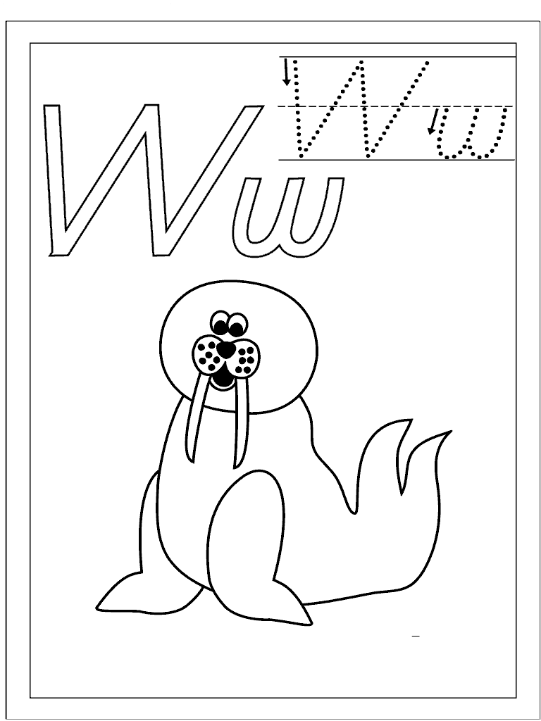 Alfabeto con Dibujos: W ~ Dibujos para Colorear Infantil Alfabeto con Dibujos: W ~ Dibujos para Colorear Infantil