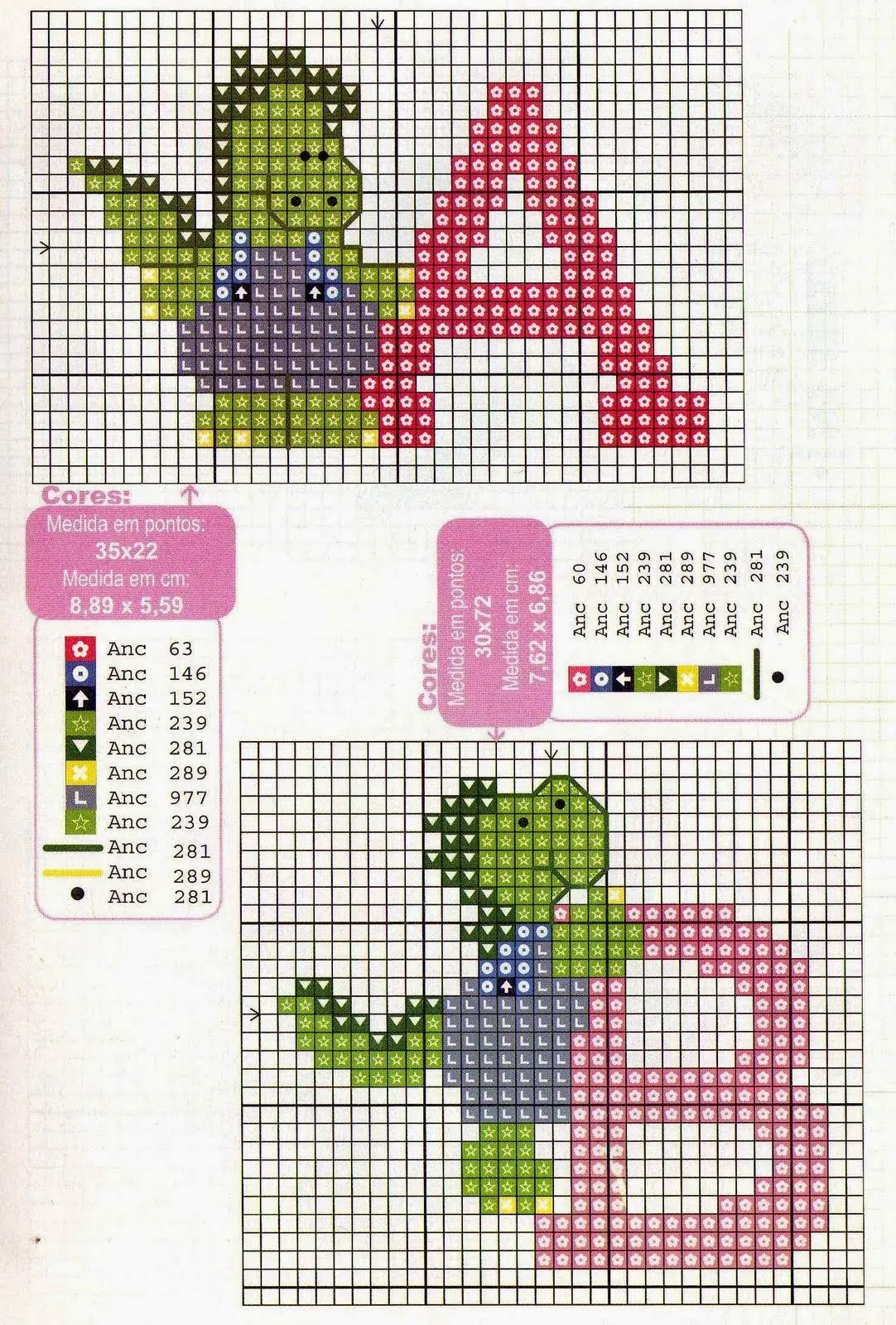 Alfabeto con dinosaurios, para punto de cruz. - Oh my Alfabetos! Alfabeto con dinosaurios, para punto de cruz. - Oh my Alfabetos!