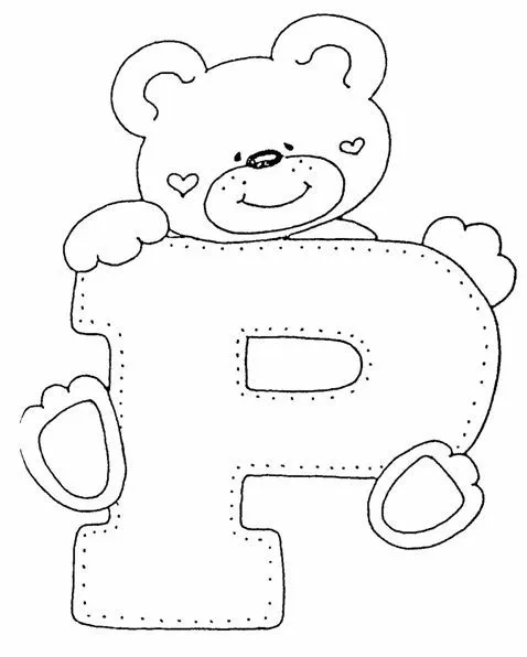 Imagenes de para pintar de ositos con letras - Imagui