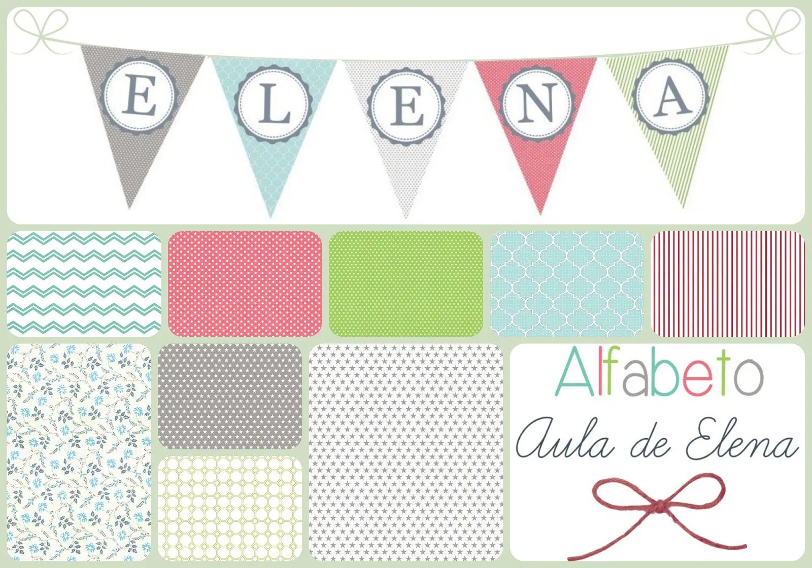 Alfabeto en forma de banderines - Aula de Elena Alfabeto en forma de banderines - Aula de Elena