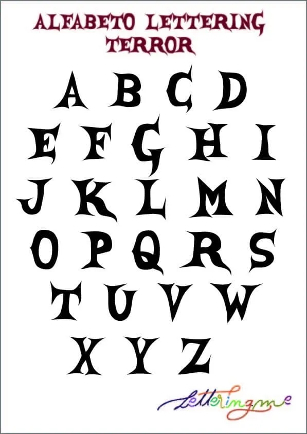Alfabeto Lettering de Terror - Lettering