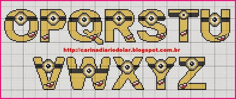 Alfabeto de Minions para Punto de Cruz. | Oh my Alfabetos! Alfabeto de Minions para Punto de Cruz. | Oh my Alfabetos!