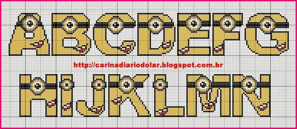 Alfabeto de Minions para Punto de Cruz. | Oh my Alfabetos! Alfabeto de Minions para Punto de Cruz. | Oh my Alfabetos!