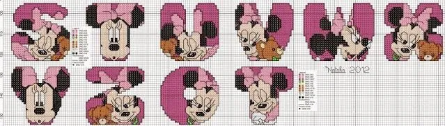 Alfabeto de Minnie para bordar o punto de cruz. | Punto de cruz ... Alfabeto de Minnie para bordar o punto de cruz. | Punto de cruz ...