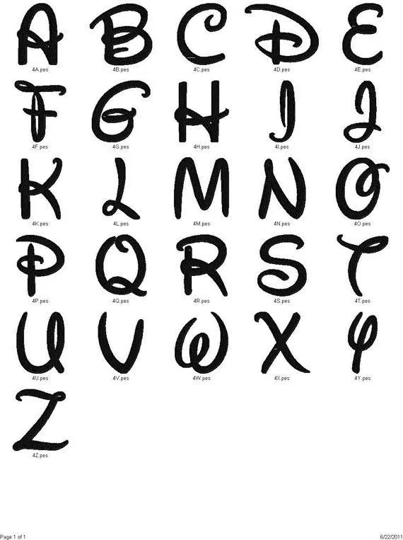 Abecedario de letras walt Disney - Imagui