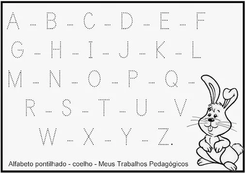 Alfabeto pontilhado - coelho de páscoa Alfabetos pontilhados com ...