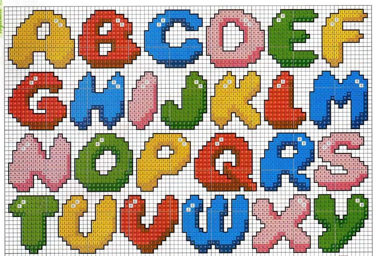 Punto de cruz abecedario bebés - Imagui