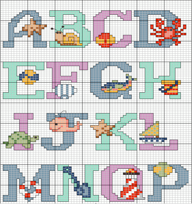 Patrones letras infantiles para babis punto de cruz - Imagui