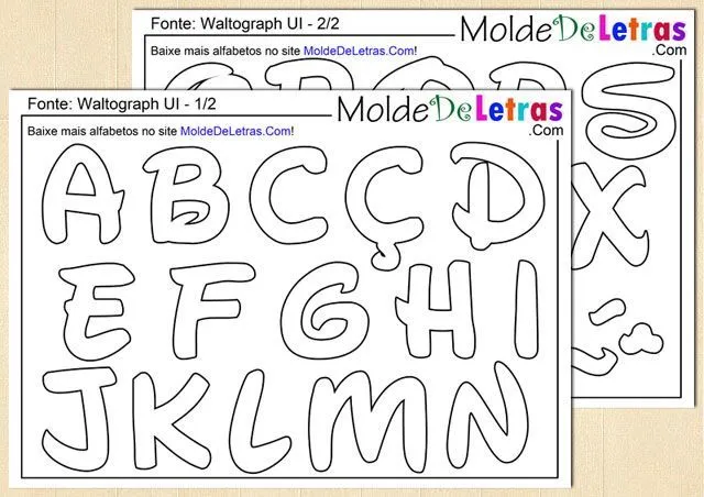 Molde de Letras e Números estilo Walt Disney | FIELTRO : MOLDES ...