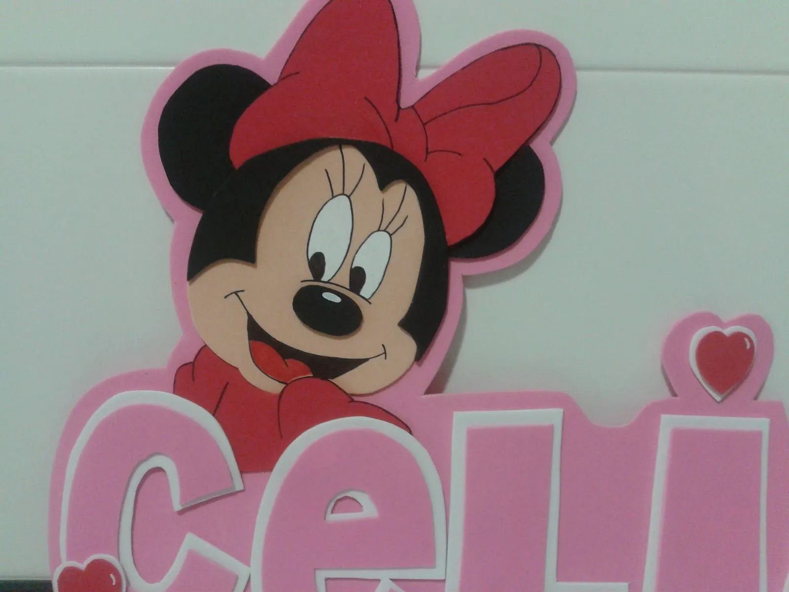 ALFILERES DE BODA MARTOS: Minnie Mouse en goma eva. con nombre celia ALFILERES DE BODA MARTOS: Minnie Mouse en goma eva. con nombre celia