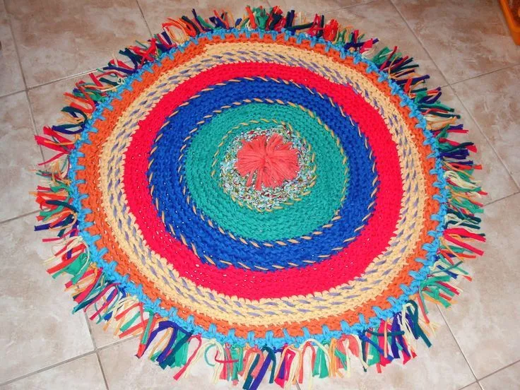 Alfombra al crochet de totora | MGPDECO - MIS TEJIDOS ARTESANALES ...