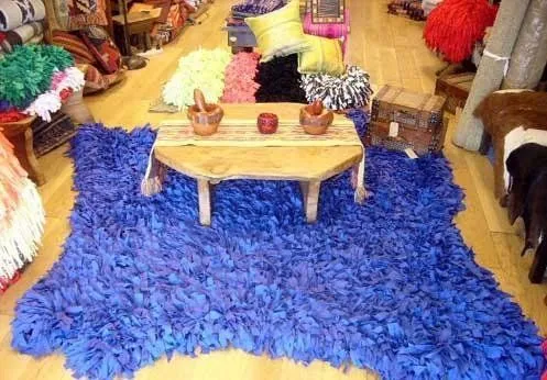 ALFOMBRA DE RETAZOS DE TELA : DECORACION CON ESTILO MODA Y BELLEZA