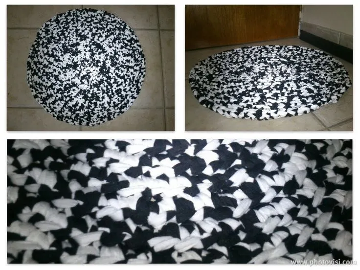 Alfombra de totora tejida al crochet! | Mis cosas | Pinterest ...