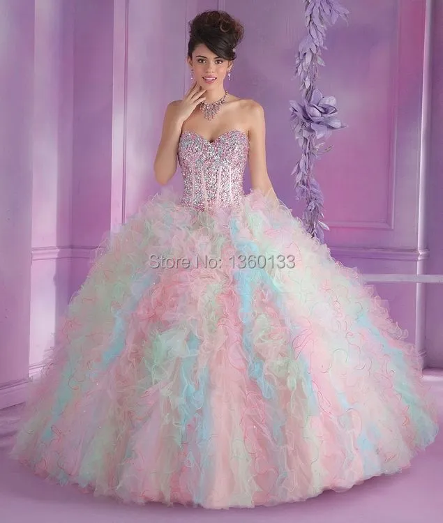 Aliexpress.com: Comprar 2014 Blush Pink arco iris para 15 años ...